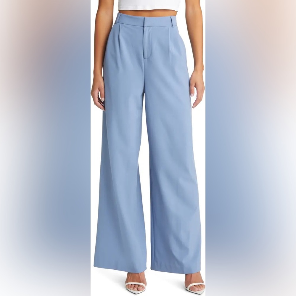 Open Edit Wide Leg Suit Trousers Blue Infinity